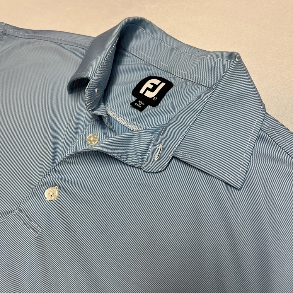 FootJoy Polo Shirt Athletic Fit Mens Large Blue FJ Performance Golf Stretch